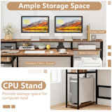 67 Inch Computer Desk with Monitor Stand & File Drawer
