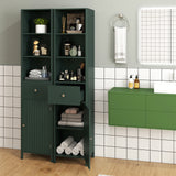 67 Inch Tall Bathroom Cabinet  Narrow Floor Cabinet with Fluted Door