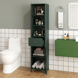 67 Inch Tall Bathroom Cabinet  Narrow Floor Cabinet with Fluted Door