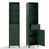 67 Inch Tall Bathroom Cabinet  Narrow Floor Cabinet with Fluted Door