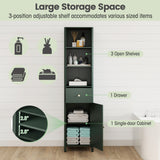 67 Inch Tall Bathroom Cabinet  Narrow Floor Cabinet with Fluted Door