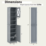 67 Inch Tall Bathroom Cabinet Freestanding Storage Cabinet with 5 Adjustable Shelves