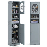 67 Inch Tall Bathroom Cabinet Freestanding Storage Cabinet with 5 Adjustable Shelves