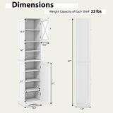 67 Inch Tall Bathroom Cabinet Freestanding Storage Cabinet with 5 Adjustable Shelves