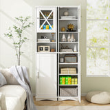 67 Inch Tall Bathroom Cabinet Freestanding Storage Cabinet with 5 Adjustable Shelves