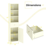 67 Inch Tall Bathroom Cabinet  Narrow Floor Cabinet with Fluted Door