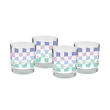 Rocks Glass Set - Peri Carnival Check