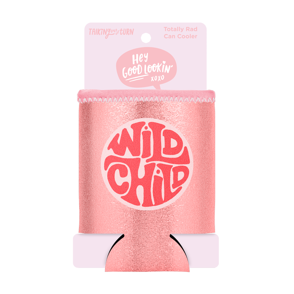 Wild Child Metallic Rose Gold Can Cooler
