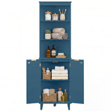 68 Inch Tall Bathroom Floor Storage Cabinet with Fluted Doors