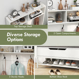 69 Inches Tall Hall Tree 4-in-1 Coat Rack with Seat Cushion and Shoe Storage