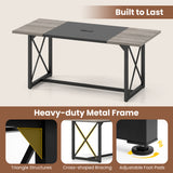 Conference Table with Power Outlets Seats 6-8 People for Office