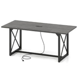 Conference Table with Power Outlets Seats 6-8 People for Office