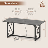 Conference Table with Power Outlets Seats 6-8 People for Office