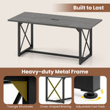 Conference Table with Power Outlets Seats 6-8 People for Office