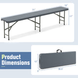 6 Feet Plastic Folding Bench Portable Seat with Handle and Lock