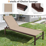 6-Position Chaise Lounge Chairs with Rustproof Aluminium Frame