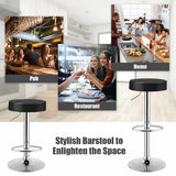 1 PC Round Bar Stool Adjustable Swivel Pub Chair