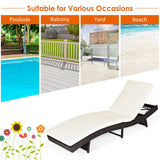 Patio Folding Chaise Lounge with 5 Adjustable Levels and Cushion