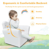 Pink Kids Sofa Armrest Couch with Ottoman