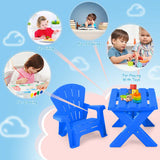 3-Piece Plastic Children Table Chair Set