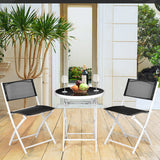 3 Pieces Patio Folding Bistro Set for Balcony or Outdoor Space