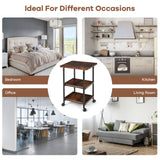 3-tier Adjustable Printer Stand with 360Â° Swivel Casters