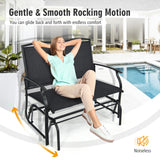 Outdoor Iron Patio Rocking Chair for Backyard and Lawn