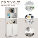 Bookcase Shelving Storage Wooden Cabinet Unit Standing Display Bookcase with Doors