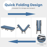 Portable Folding Bed with Memory Foam Mattress and Sturdy Metal Frame Made in Italy