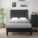 Twin Size Platform Bed Frame with Rubber Wood Leg-Black