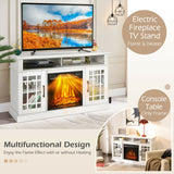 48 Inch Electric Fireplace TV Stand with Cabinets for TVs Up to 55 Inch