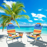 4-Pack 5-Position Outdoor Folding Backpack Beach Reclining Chair with Pillow