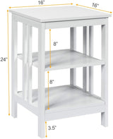 2 Pieces 3-Tier Nightstand with Reinforced Bars and Stable Structure