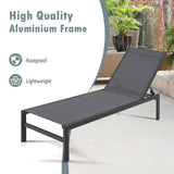 6-Position Chaise Lounge Chairs with Rustproof Aluminium Frame