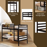 Twin Bunk Bed Children Wooden Bunk Beds Solid Hardwood