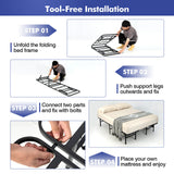 Full/King Size Folding Steel Platform Bed Frame for Kids and Adults
