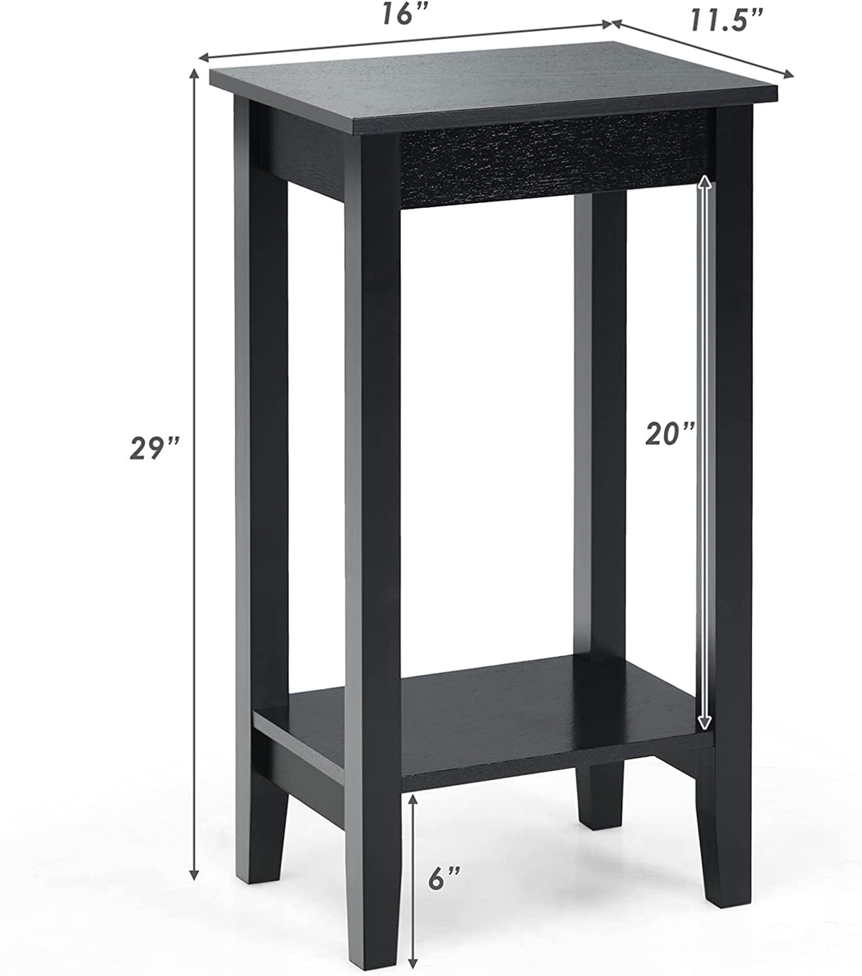 Set of 2 Versatile 2-Tier End Table with Storage Shelf