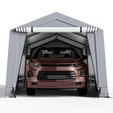 10 x 16/10 x 20 Feet Outdoor Heavy-Duty Carport with 2 Doors