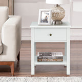 Nightstand End Table with Drawer and Shelf