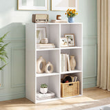 6-Cube Book Shelf Tool-Free Assembly Wooden Bookshelf Modern Bookcase Storage Organizer-White