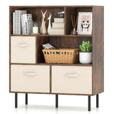 6-Cube Bookshelf with 3 Removable Folding Fabric Drawers for Living Room