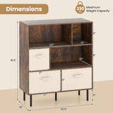 6-Cube Bookshelf with 3 Removable Folding Fabric Drawers for Living Room