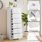 6 Drawers Chest Dresser Clothes Storage Bedroom Furniture Cabinet