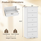 6 Drawers Chest Dresser Clothes Storage Bedroom Furniture Cabinet