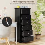 6 Drawers Chest Dresser Clothes Storage Bedroom Furniture Cabinet