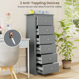 6 Drawers Chest Dresser Clothes Storage Bedroom Furniture Cabinet