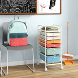 6 Drawers Rolling Storage Cart Organizer-Transparent
