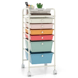 6 Drawers Rolling Storage Cart Organizer-Transparent