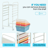 6 Drawers Rolling Storage Cart Organizer-Transparent