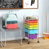 6 Drawers Rolling Storage Cart Organizer-Transparent